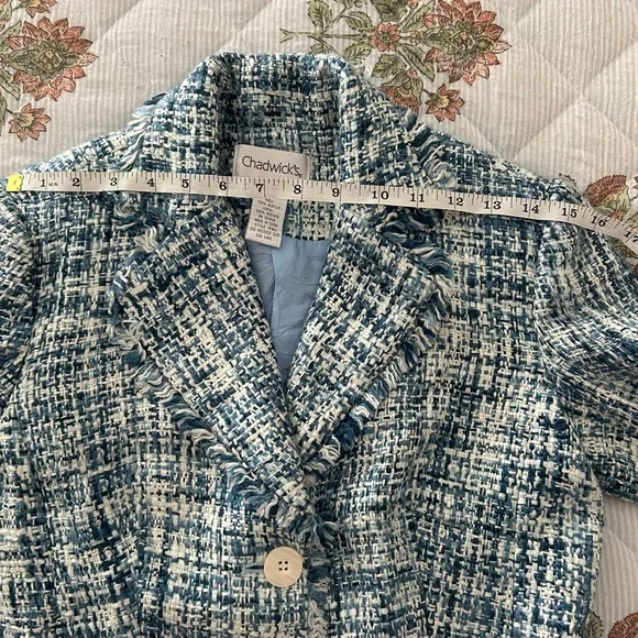 Chadwicks Blue and White Tweed Blazer - Picture 14 of 16